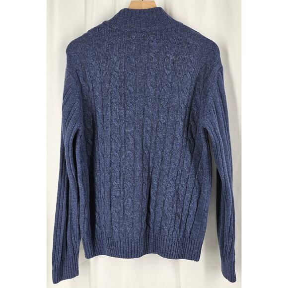 DANIELE BLASI MEN'S BLUE 1/4 ZIP SWEATER LUXURIOUS WOOL BLEND SIZE LARGE ITALY - Picture 2 of 10